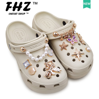 Fhz™ Jibbitz ที่เสียบรองเท้า Crocs โลหะ สร้างสรรค์ DIY สําหรับผู้หญิง และผู้ชาย