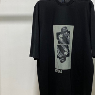 Rick OWENS เสื้อยืดคอกลม แขนสั้น ผ้าฝ้ายแท้ พิมพ์ลายรูปภาพ ทรงหลวม แฟชั่นฤดูใบไม้ผลิ และฤดูร้อน