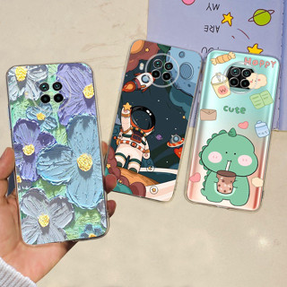 ใหม่ เคสโทรศัพท์มือถือ TPU นิ่ม ปิดด้านหลัง ลายดอกไม้ มนุษย์อวกาศ สําหรับ Xiaomi Mi 10T 10T Pro 10T Lite 2023 Mi 10T Pro 5G