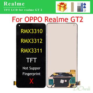 Tft อะไหล่หน้าจอสัมผัสดิจิทัล LCD ไม่มีลายนิ้วมือ แบบเปลี่ยน สําหรับ OPPO Realme GT 2 RMX3310 RMX3312 RMX3311