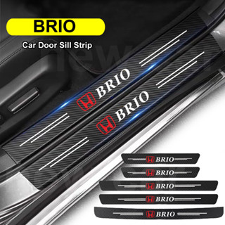 สติกเกอร์คาร์บอนไฟเบอร์ ป้องกันขอบประตูรถยนต์ อุปกรณ์เสริม สําหรับ Honda Brio