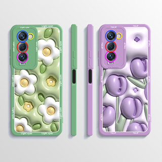 เคสโทรศัพท์ซิลิโคน TPU แบบนิ่ม ผิวด้าน ลายดอกไม้ ป้องกันกล้อง สําหรับ Tecno Camon 18 Premier CH9 CH9n