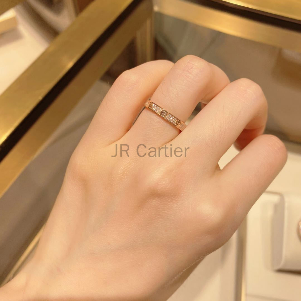 New Love Wedding Band Ring 2 ROWS Diamond gold, Rose gold สามารถเลือกกล่องได้