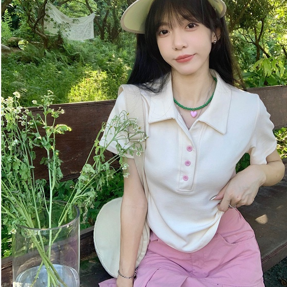 เสื้อยืดทรงโปโล คอปก เหมาะกับฤดูร้อน สําหรับผู้หญิง