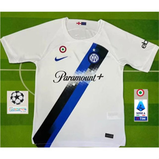 เสื้อกีฬาแขนสั้น ลายทีมชาติฟุตบอล Inter Milan 23 24 ชุดเยือน ไซซ์ S - 4XL