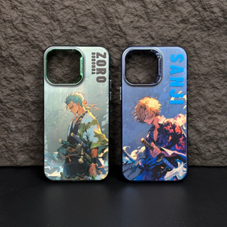 Sanji&amp;zoro เคสแข็ง ชุบไฟฟ้า กันกระแทก ลายอนิเมะ สําหรับ iPhone 14 13 12 pro max iPhone 14 pro max iPhone 13 pro max iPhone 11