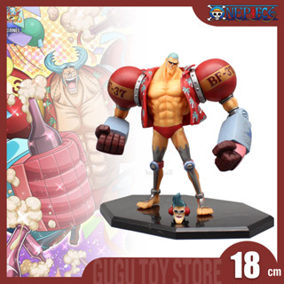 โมเดลฟิกเกอร์ Pvc รูปอนิเมะ One Piece Franky Gk Franky ขนาด 18 ซม. พร้อมหัวสองหัว สําหรับตกแต่งโต๊ะ