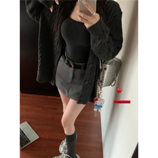 Comes with a chest pad, suspender vest, short skirt, cardigan, knitted sweater, three piece set, thin shoulder strap vest