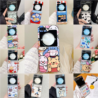 เคสมือถือ ลายการ์ตูนสุนัขหน้ายิ้มน่ารัก พับได้ กันกระแทก สําหรับ Samsung Galaxy Z Flip 3 ZFlip 5 Z Flip4