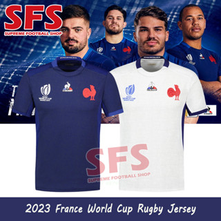 【SFS】เสื้อยืดกีฬาแขนสั้น ลายทีมรักบี้ FRANCE RWC HOME Away คุณภาพสูง สําหรับผู้ชาย ไซซ์ S-5Xl 2023