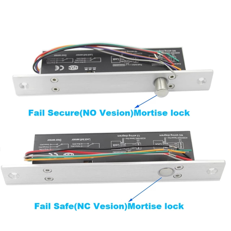 ล็อคไฟฟ้าเอาต์พุตแม่เหล็กพร้อมหน่วงเวลา DC 12V fail ปลอดภัย fail Secure Bolt Mortise ประตูล็อค NC/NO