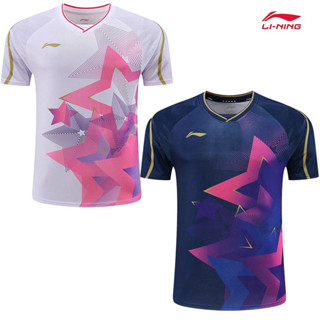 เสื้อกีฬาแขนสั้น ลายทีมชาติปิงปอง Li Ning แบบมืออาชีพ สําหรับผู้ชาย และผู้หญิง 2023