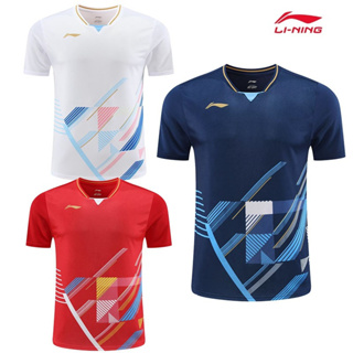 LI NING เสื้อกีฬาปิงปองแขนสั้น ระบายอากาศได้ดี แบบแห้งเร็ว แฟชั่นฤดูร้อน สําหรับเด็กผู้ชาย และผู้หญิง 2023