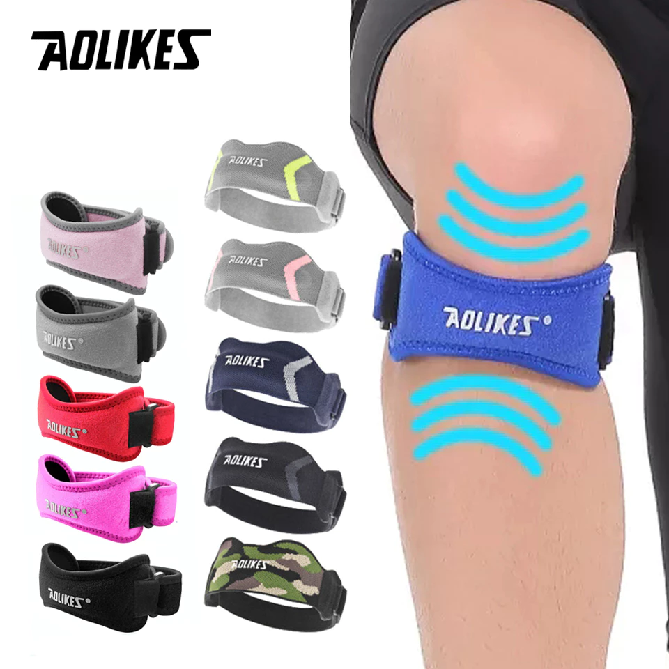 Aolikes สะบ้ารั้งเข่า ปรับได้ 1 ชิ้น สําหรับเล่นกีฬา บาสเก็ตบอล วอลเลย์บอล