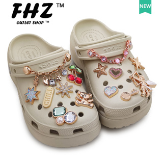 Fhz™ Jibbitz ที่เสียบรองเท้า Crocs โลหะ สร้างสรรค์ DIY สําหรับผู้หญิง และผู้ชาย