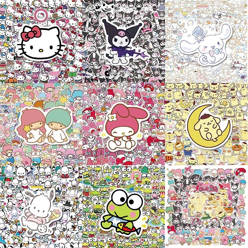 SANRIO สติกเกอร์ ลาย Hello Kitty Kuromi My Melody น่ารัก สําหรับติดตกแต่งแล็ปท็อป 50 ชิ้น