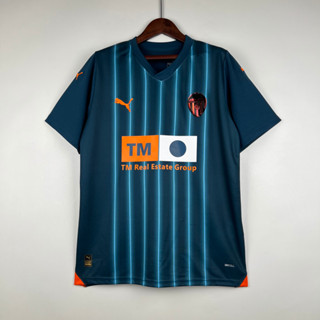 เสื้อกีฬาแขนสั้น ลายทีมชาติฟุตบอล Valencia CF 2023-24 ชุดเยือน