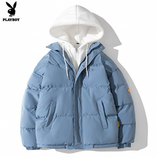 PLAYBOY Hooded knit hat cotton jacket with plush and thick cotton jacket