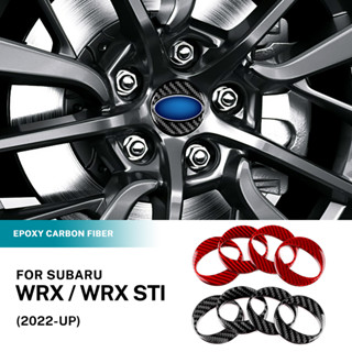 สติกเกอร์คาร์บอนไฟเบอร์ ลายโลโก้ สําหรับติดตกแต่งล้อรถยนต์ WRX and WRX STI 22 23