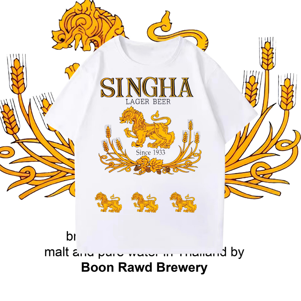 เสื้อ singha พร้อมส่ง COTTON 100% SIZE S-5XL