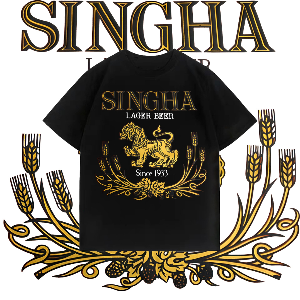 SINGHA T SHIRT เสื้อยืด คอกลม โซดา สิงห์ ผ้า COTTON 100% SIZE S-5XL