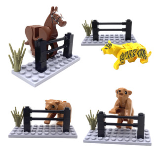 รั้วสัตว์ Moc ทหาร แข็งขึ้น ฉากฝึก ตัวต่อ ฟิกเกอร์ อิฐ การศึกษา สร้างสรรค์ ขนาดของเล่น สําหรับเด็ก