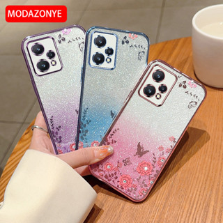 เคสมือถือ แบบนิ่ม ลายดอกไม้ ผีเสื้อ กลิตเตอร์ สําหรับ Realme 9 Pro Plus Realme 9 4G