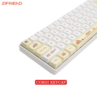 Zifriend ปุ่มกดคีย์บอร์ด Corgi Shiba Inu 138 คีย์ PBT XDA สําหรับคีย์บอร์ด DIY