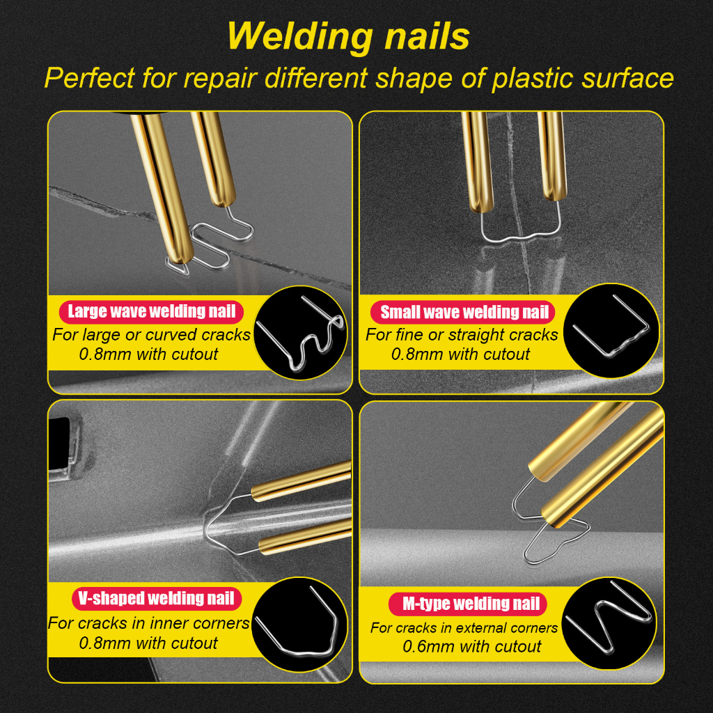 ปืนเชื่อมพลาสติก 100W สําหรับซ่อมแซมกันชนรถยนต์ 200 ชิ้น - รูปที่ 4