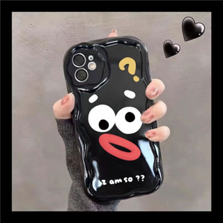 เคส OPPO a78 a77 a77s a17 a17k a57 2022 Reno8z Reno8 Reno7z Reno7 A15 A96 A12 A9 2020 a96 A76 A55 A74 A5S A3S A15s A94 A16 A53 A9 A5 2020 A54 A7 A31 A92 A33 A36 Reno4 Reno5 Reno6z Wavy pattern Black funny expressions Phone Case Soft Protection Back Cover