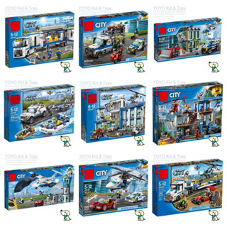 Yoyo บล็อกตัวต่อ C1 Compatible with City Police Station Police Helicopter Transport 60047 6017 60292 60139 Sky Police Air Base Mountain Police Headquarters building block toy EC2