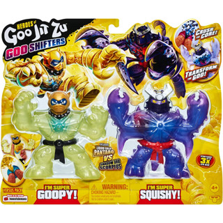 Heroes of Goo Jit Zu Goo Shifters Liquid Gold Pantaro VS Shadow Orb Scorpius Versus Pack, Two Stretchy, Squishy Goo Filled Toys with a Unique Goo Transformationฟิกเกอร์ Heroes of Goo Jit Zu Goo Shifters Liquid Gold Pantaro VS Shadow Orb Scorpius Versus Pa