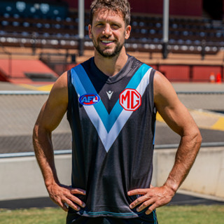 2023 กางเกงขาสั้น ลาย Adelaide Power AFL สําหรับผู้ชาย ไซซ์ Rugby Vest Jersey Size S-3XL