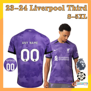 เสื้อกีฬาแขนสั้น ลายทีมชาติฟุตบอล Liverpool Third 23-24 ไซซ์ S-5XL สําหรับผู้ชาย