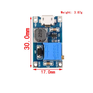 โมดูลบูสเตอร์แรงดันไฟฟ้า MT3608 DC-DC 2A อินพุต 2-24V ลิตร 5 9 12 -28V ปรับได้ 10 ชิ้น