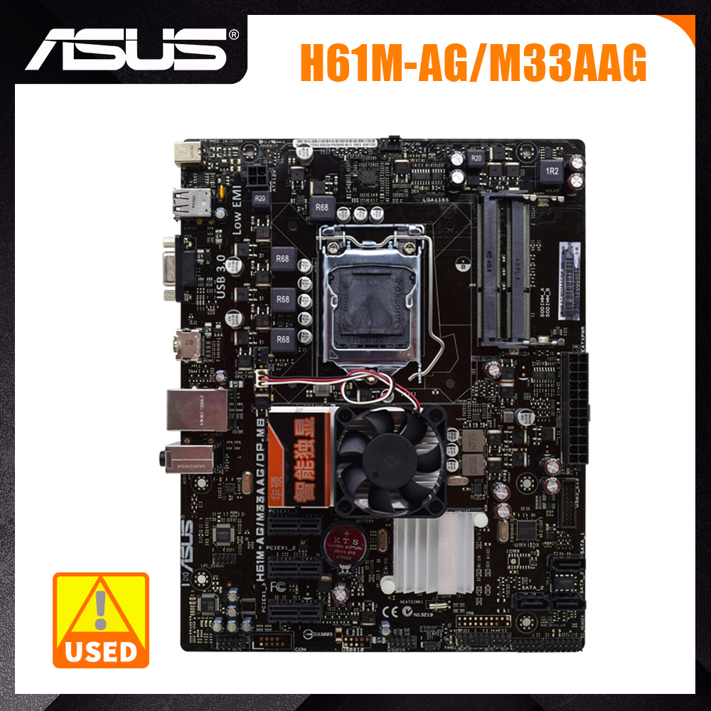 เมนบอร์ด 1155 CPU DDR3 เมนบอร์ด 1155 ASUS H61M-AG/M33AAG/DP_MB Intel H61 รองรับ Intel Core i5 โปรเซส