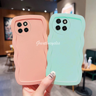 Itel S23 S665L เคสโทรศัพท์มือถือ TPU นิ่ม ขอบคลื่น สีพื้น กันตก ป้องกันเลนส์