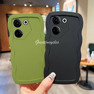 เคสโทรศัพท์มือถือนิ่ม ขอบหยัก สีพื้น สําหรับ Tecno Camon 20 4G CK6N 20 Pro 4G CK7N