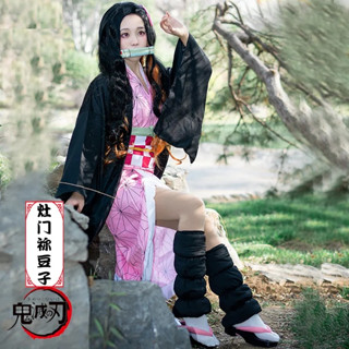 ชุดเดรสคอสเพลย์ การ์ตูนญี่ปุ่น Demon Slayer Kamado Nezuko สไตล์กิโมโน