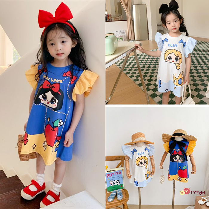 เสื้อผ้าเด็กผู้หญิง ชุดน่ารัก ลายการ์ตูน เดรสเด็กผู้หญิง 1-8 ขวบ