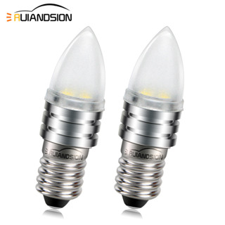 Ruiandsion E10 หลอดไฟ 6V 9V 12V ขนาดเล็ก สีขาวอบอุ่น สําหรับไฟฉายติดรถจักรยาน 2 ชิ้น