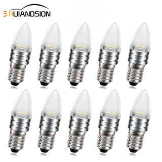 Ruiandsion ฐานสกรูหลอดไฟ E10 LED AC 6V 9V 12V สีขาวอบอุ่น แบบเปลี่ยน สําหรับไฟฉาย 10 ชิ้น