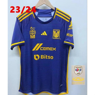 เสื้อกีฬาแขนสั้น ลายทีมชาติฟุตบอล Club tigres 23 24 ชุดเยือน ไซซ์ S - 4XL