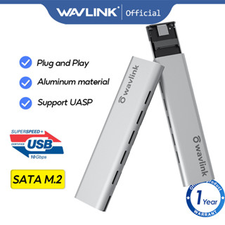 Wavlink เคส USB C M.2 สําหรับ SATA NGFF SSD ภายนอก 10Gbps รองรับ SATA NGFF SSD สําหรับ Thunderbolt 3 รองรับ 2TB SDD จาก Samsung Kingston WD Crucial เป็นต้น