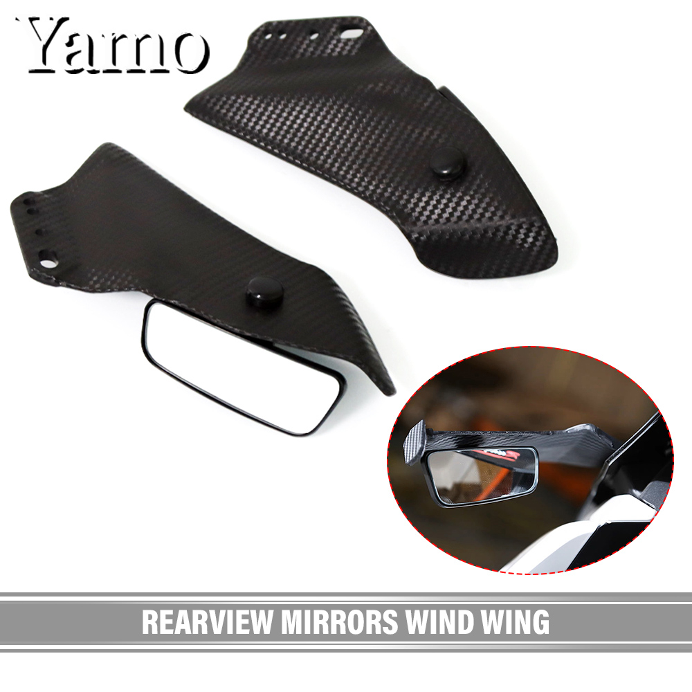สปอยเลอร์หน้าแปลน ปรับได้ พร้อมกระจก สําหรับรถจักรยานยนต์ Kawasaki zx-25r zx-10r zx-6r zx25r zx6r zx10r