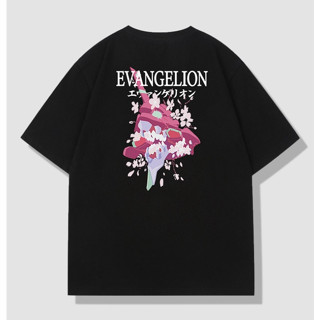 เสื้อยืดแขนสั้น EVA แบรนด์ใหม่ แฟชั่นฤดูร้อน ภาพประกอบ พิมพ์ลายดอกซากุระ สําหรับผู้ชาย และผู้หญิง