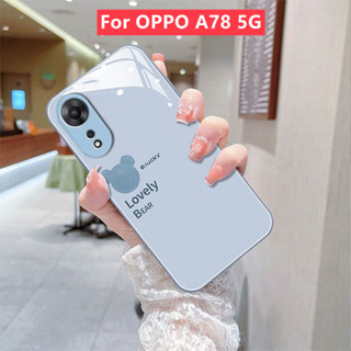 เคส OPPO Reno 8T 8Z 7Z 5G เคส OPPO A78 A98 5G เคส OPPO Reno 5 6 7 8 Pro 5G เคสโทรศัพท์มือถือแบบแก้ว กันกระแทก ลายหมี แนวสตรีท หรูหรา สําหรับ เคส OPPO Reno 8Z 5G