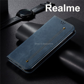 Realme 11 Pro+ 5G C55 narzo 50 Pro 5G Realme 9 Pro+/9i C35 narzo 50A Prime/50i C21-Y C25Y C25s Realme 8/7/X7 Pro 7i C17 narzo 20 Pro C12 X3 Superzoom X50 5G Realme 6/5/5s Pro C3 เคสโทรศัพท์หนังฝาพับพร้อมช่องใส่บัตรสําหรับ