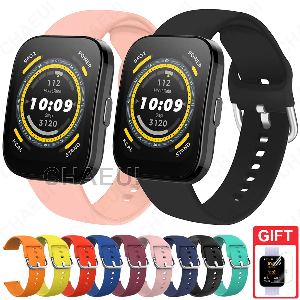 สายรัดซิลิโคนสําหรับ Amazfit Bip Max 6 5 Unity 3 U Pro S / GTS 4 Mini 3 2