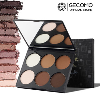 Gecomo พาเลตต์คอนทัวร์ ไฮไลท์ บรอนเซอร์ ไฮไลท์ 6 สี เครื่องสําอางแต่งหน้า